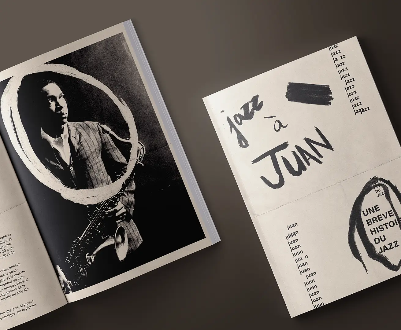 Edition for the music festival Jazz à Juan. Photo of the saxophonist John Coltrane.